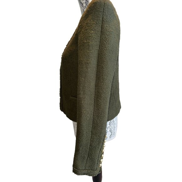 Zara Olive Green Blazer with Gold Buttons - Picture 6 of 11